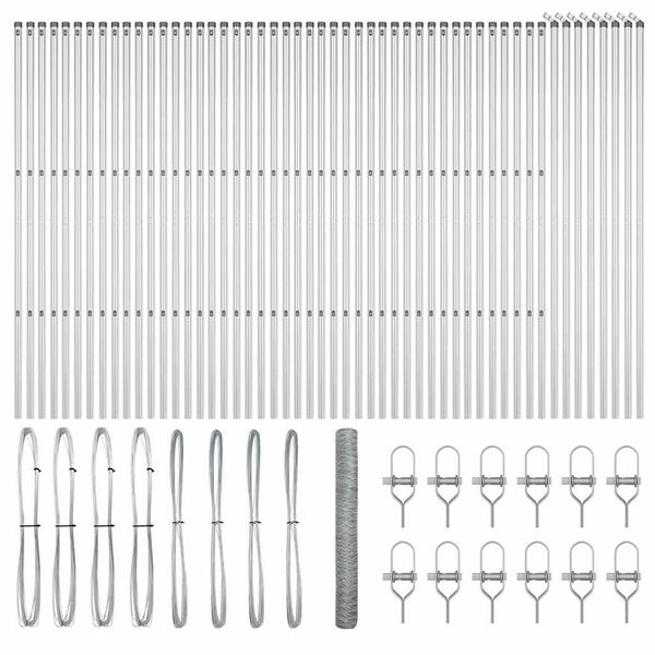 vidaXL Stup za ogradu Srebrno 100 x 1,2 m (mreža 36 mm) Čelik