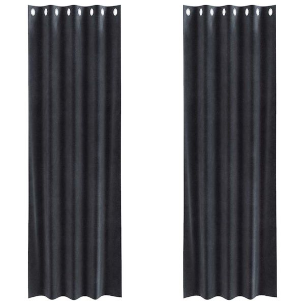 vidaXL Zavjese za zamračivanje 2 pcs Tamno siva 140 x 225 cm Baršun
