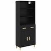vidaXL Highboard Crni hrast 69,5 x 32,5 x 180 cm Konstruirano drvo