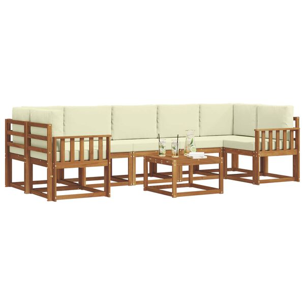 vidaXL Set vanjskih sofa s jastukom 8 pcs Prirodna i krem