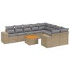 vidaXL 10-dijelni set vrtnih sofa s jastucima bež od poliratana