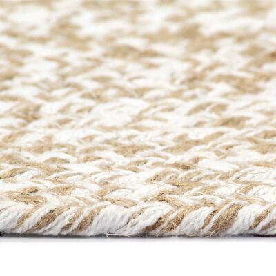 vidaXL Ručno rađeni tepih od jute bijelo-smeđi 240 cm