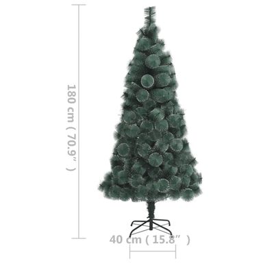 vidaXL Umjetno osvijetljeno božićno drvce sa stalkom zeleno 180 cm PET