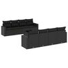vidaXL 9-dijelni set vrtnih sofa s jastucima crni od poliratana