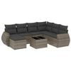vidaXL 8-dijelni set vrtnih sofa od poliratana s jastucima sivi