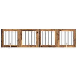 vidaXL Vrata za pse s postoljem 4 pcs Staro drvo 80 x 80 cm