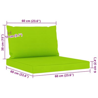 vidaXL 9-dijelna vrtna garnitura s jarko zelenim jastucima