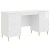 vidaXL Stol Bijela visokog sjaja 142,5 x 50 x 75 cm Konstruirano drvo