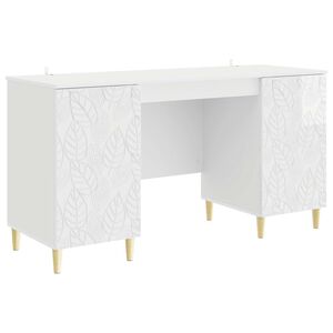 vidaXL Stol Bijela visokog sjaja 142,5 x 50 x 75 cm Konstruirano drvo