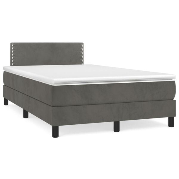 vidaXL Krevet box spring s madracem tamnosivi 120 x 190 cm bar&scaron;un