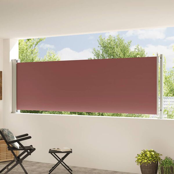 vidaXL Uvlačiva bočna tenda za terasu 117 x 600 cm smeđa