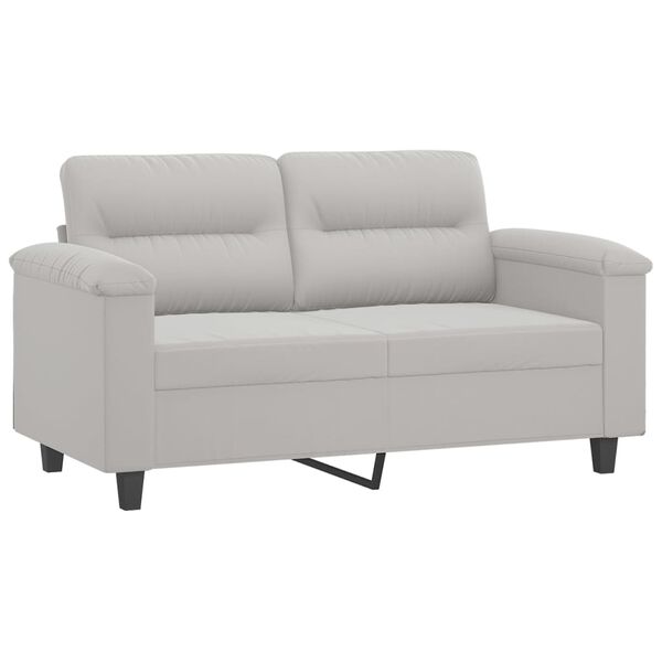 vidaXL 3-dijelni set sofa s jastucima svjetlosivi od mikrovlakana