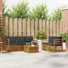 vidaXL Setovi sofa 6 pcs Prirodna i antracit Čvrsto drvo akacije