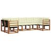 vidaXL Set vanjskih sofa s jastukom 7 pcs Prirodna i svijetlo siva