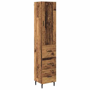 vidaXL Highboard Staro drvo 34,5 x 34 x 180 cm Konstruirano drvo