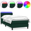 vidaXL Box Spring krevet s madracem i LED tamno zeleni 100x220 cm bar&scaron;un