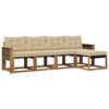 vidaXL Set vanjskih sofa s jastukom 5 pcs Prirodna i bež