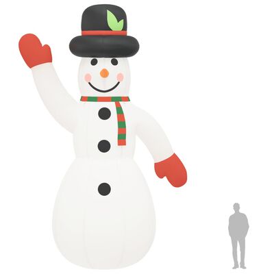 vidaXL Božićni snjegović na napuhavanje s LED svjetlima 805 cm