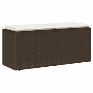 vidaXL Vrtna klupa s jastukom smeđa 110x40x44 cm od poliratana