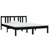 vidaXL Okvir za krevet od masivnog drva crni 140 x 190 cm