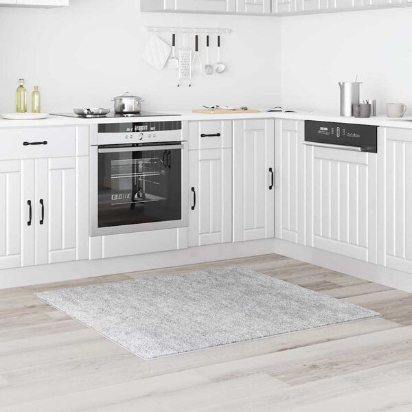 vidaXL Protuklizni Shaggy Tepih Siva 120 x 120 cm PP