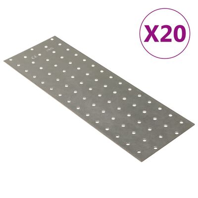 vidaXL Perforirane ploče 20 kom 2 mm 300 x 100 mm od pocinčanog čelika