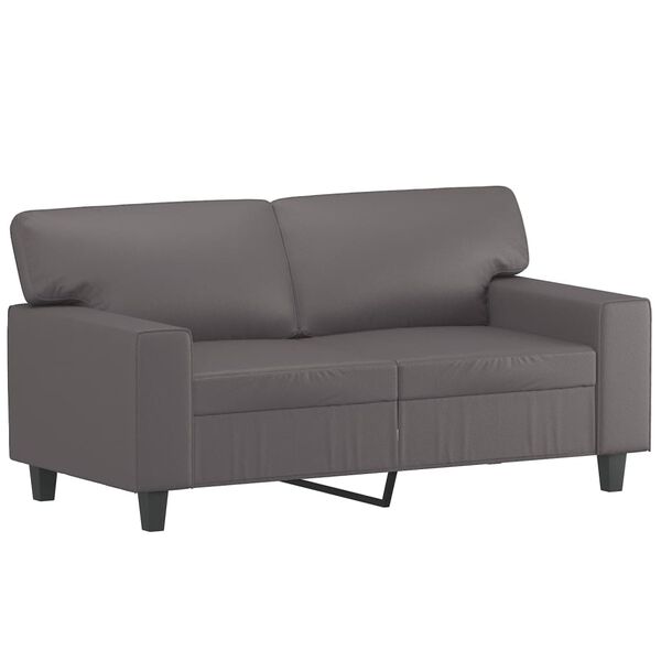 vidaXL 3-dijelni set sofa s jastucima sivi od umjetne kože