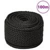 vidaXL Radno uže crno 20 mm 100 m od polipropilena