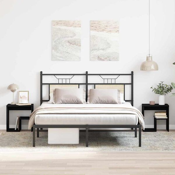 vidaXL Noćni ormar 2 pcs Crni hrast 40 x 30 x 40 cm Konstruirano drvo