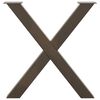 vidaXL Noge za blagovaonski stol u obliku slova X, 2 kom, prirodni čelik, 70 x (72-73) cm, čelik