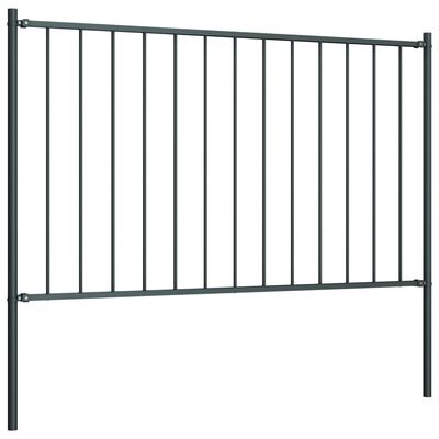 vidaXL Panel za ogradu sa stupovima čelični 1,7 x 0,75 m antracit