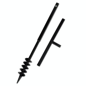 Bu&scaron;ilica za zemlju s ručkom i svrdlom 120mm duple spirale čelična crna