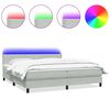 vidaXL Box Spring krevet s madracem i LED svijetlo sivi 200x210 cm bar&scaron;un