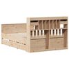 vidaXL Krevet s regalom za knjige bez madraca 140x190 cm od borovine