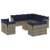 vidaXL 12-dijelni set vrtnih sofa od poliratana s jastucima sivi