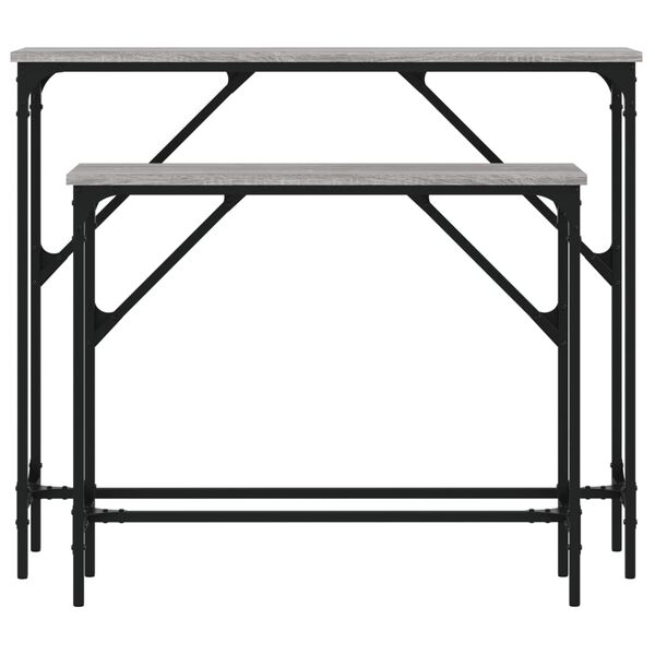 vidaXL Konzolni stolovi 2 kom siva boja hrasta od konstruiranog drva