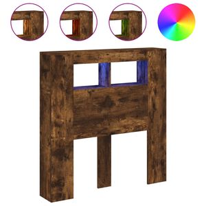 vidaXL LED uzglavlje boja dimljenog hrasta 100x18,5x103,5 cm