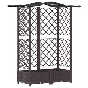 vidaXL Povi&scaron;eni krevet s mrežom i krovom Smeđa 124 x 40 x 126 cm PP