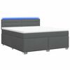 vidaXL Krevet s box springom, madracem i LED-om Tamnosiva 140 x 190 cm