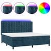 vidaXL Krevet box spring s madracem LED tamnoplavi 200x200 cm bar&scaron;un