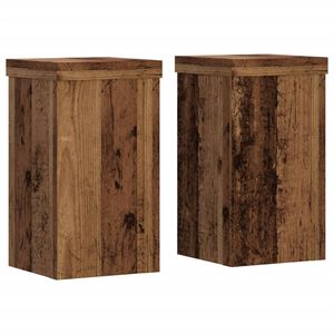 vidaXL Stalci za biljke 2 kom boja staro drvo 10x10x18 cm drveni