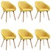 vidaXL Blagovaonske stolice od tkanine 6 kom žute