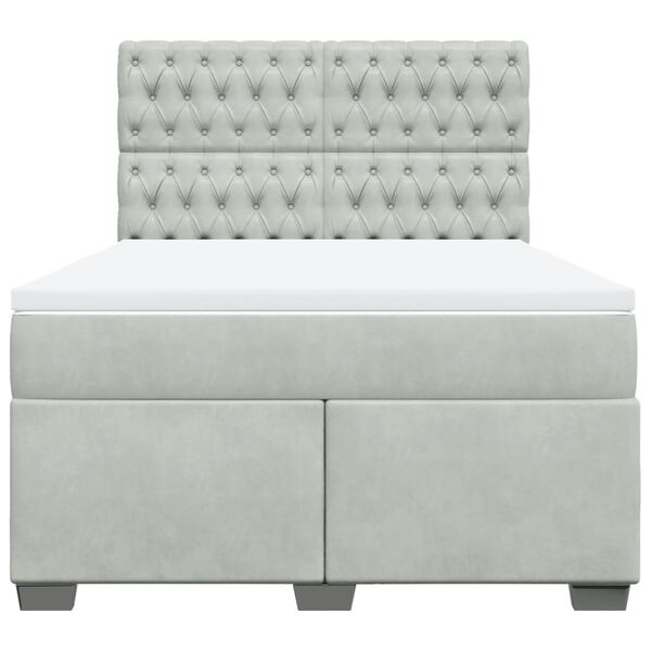 vidaXL Krevet s oprugama i madracem svjetlosivi 160x200 cm bar&scaron;unasti