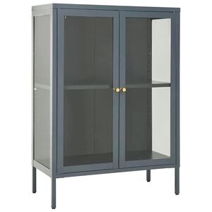 vidaXL Komoda antracit 75 x 35 x 105 cm od čelika i stakla