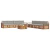 vidaXL Set vanjskih sofa s jastukom 9 pcs Prirodna i svijetlo siva
