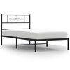 vidaXL Metalni okvir za krevet s uzglavljem crni 100x200 cm