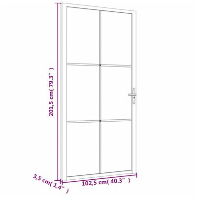 vidaXL Unutarnja vrata 102,5x201,5 cm crna od ESG stakla i aluminija