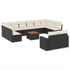vidaXL 13-dijelni set vrtnih sofa s jastucima poliratan crni