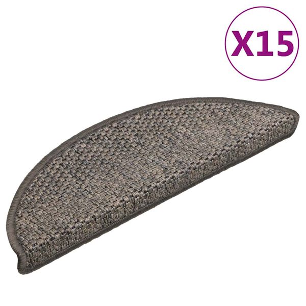 vidaXL Samoljepljivi otirači za stepenice 15 kom 56x17x3 cm smeđi/bež