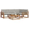 vidaXL Set vanjskih sofa s jastukom 5 pcs Prirodna i svijetlo siva